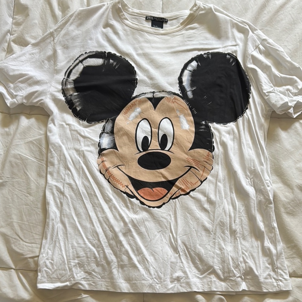 Mickey Mouse Graphic T-Shirt - White & Black